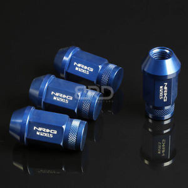 NRG ANODIZED ALUMINUM CLOSE END TUNER WHEEL RIM LUG NUTS LOCK M12x1.5 BLUE 4 PC #1 image