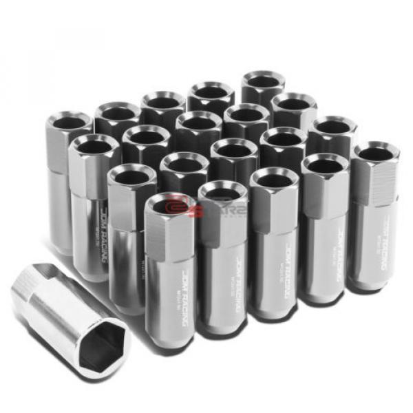 SILVER 60MM ALUMINUM WHEEL RIM LOCK ACORN TUNER LUG NUT+KEY CAMRY/CELICA/YARIS #1 image