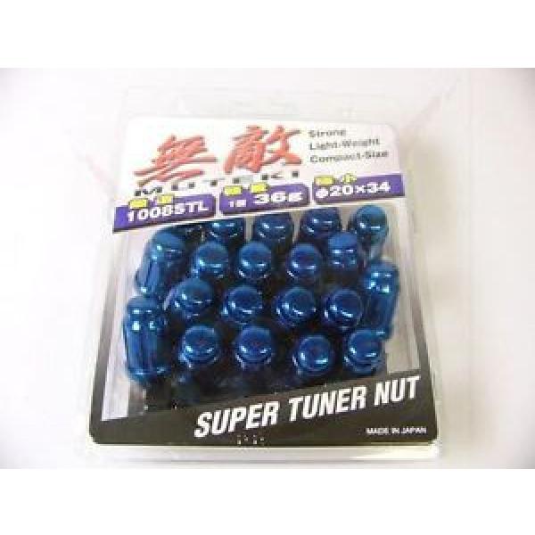 MUTEKI BLUE CLOSED END 20PC 12X1.25 WHEEL RIM SPLINE TUNER ACORN LOCK LUG NUTS #1 image