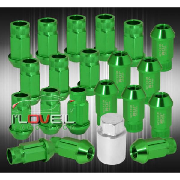 FOR CHEVY M12x1.25 LOCKING LUG NUTS OPEN END ALUMINUM 20PIECE SET GREEN #1 image