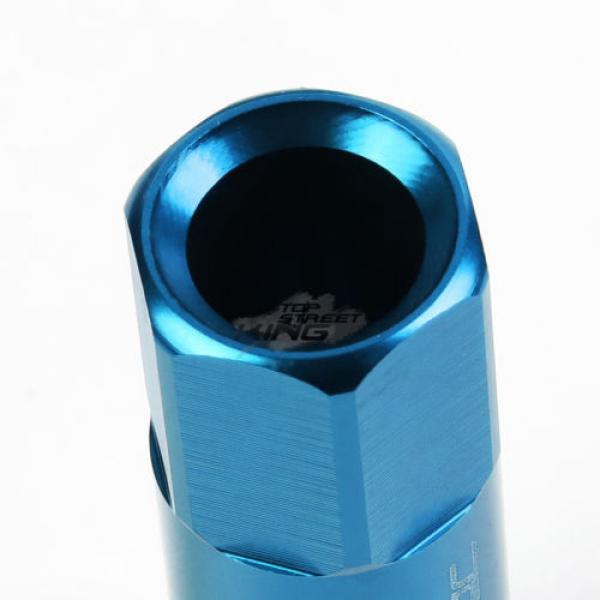 20PC M12 X 1.5 EXTENDED ALUMINUM LUG NUT/WHEEL RIM LOCK+ADAPTER KEY LIGHT BLUE #3 image