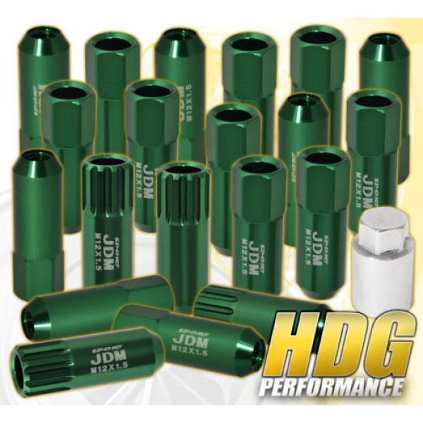 UNIVERSAL M12x1.5MM LOCKING LUG NUTS 20 PIECES AUTOX TUNER WHEEL PACKAGE GREEN #1 image