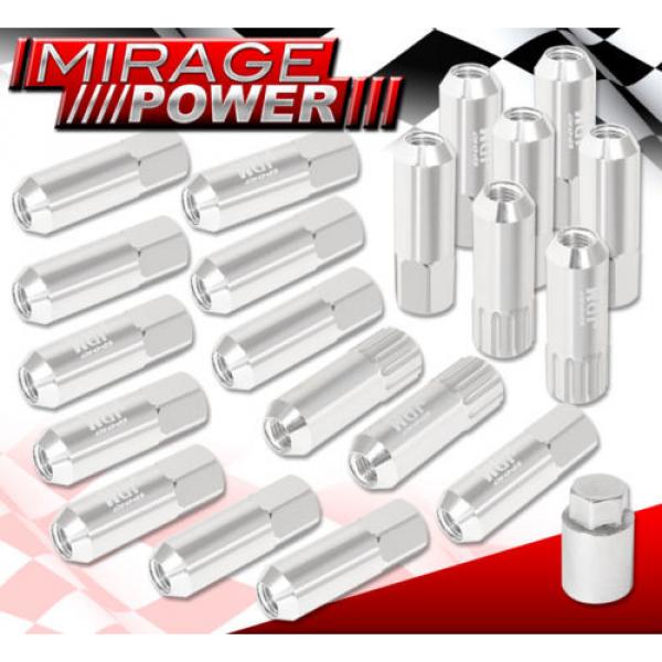 FOR MITSUBISHI 12x1.5 LOCK LUG NUTS DRIFTING HEAVY DUTY ALUMINUM 20PC SET SILVER #1 image