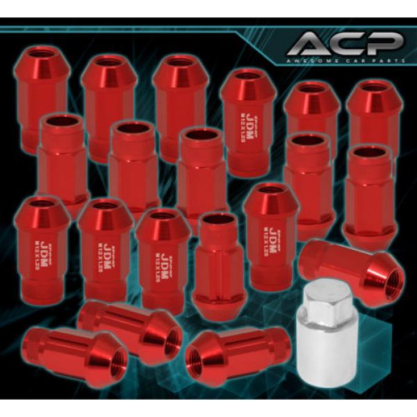 FOR SUZUKI 12x1.25MM LOCKING LUG NUTS OPEN END 20 PIECES + KEY KIT RED #1 image