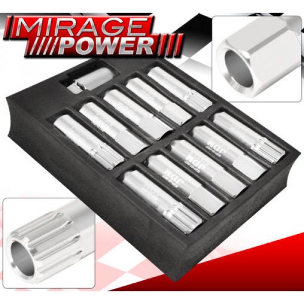 FOR MITSUBISHI 12x1.5 LOCK LUG NUTS DRIFTING HEAVY DUTY ALUMINUM 20PC SET SILVER #2 image