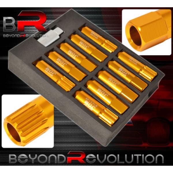 UNIVERSAL 12x1.25 LOCKING LUG NUTS CAR AUTO 60MM EXTENDED ALUMINUM KIT +KEY GOLD #2 image