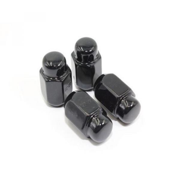 20 Black Acorn Bulge Lug Nuts Wheel Locks Combo 1/2&#034; Ford Mustang Flex Taurus #2 image