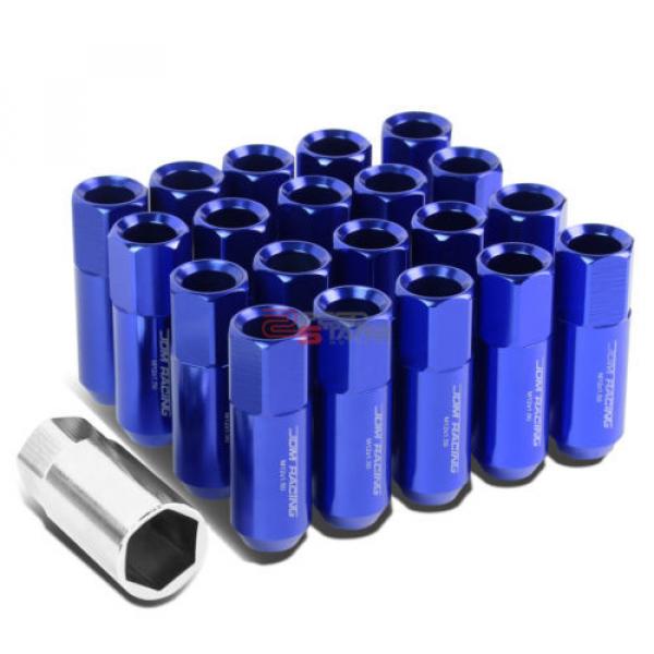 BLUE 60MM ALUMINUM WHEEL RIM LOCK ACORN TUNER LUG NUT+KEY CAMARO/IMPALA/AVEO #1 image