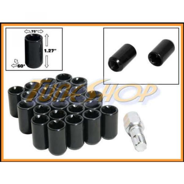 24 TUNER WHEEL LOCK LUG NUTS 8 POINT KEY 12X1.5 12 1.5 ACORN OPEN END BLACK T #1 image