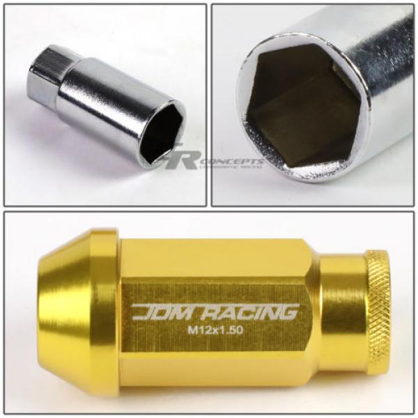 FOR CORVETTE/MALIBU/lMPALA 20X ACORN TUNER ALUMINUM WHEEL LUG NUTS+LOCK+KEY GOLD #5 image