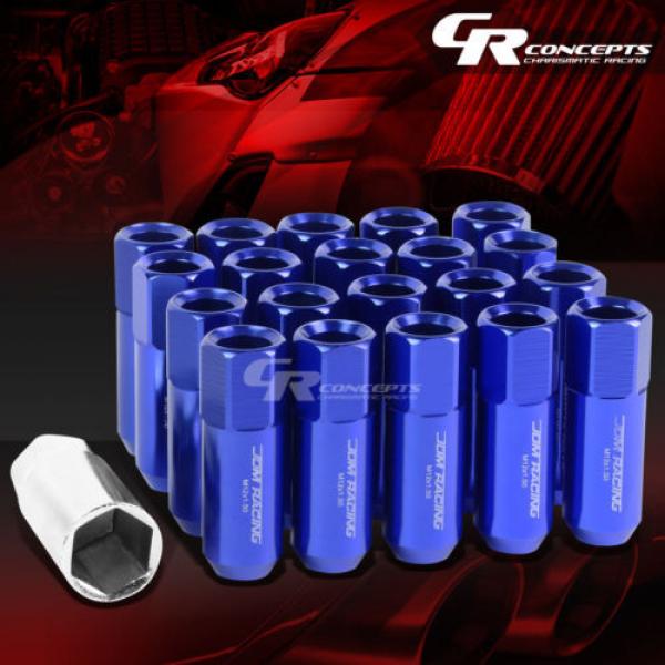 FOR CORVETTE/MALIBU/lMPALA 20X EXTEND ACORN TUNER WHEEL LUG NUTS+LOCK+KEY BLUE #1 image