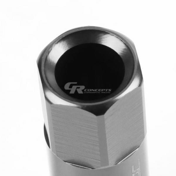 FOR CORVETTE/MALIBU/lMPALA 20X EXTEND ACORN TUNER WHEEL LUG NUTS+LOCK+KEY SILVER #3 image