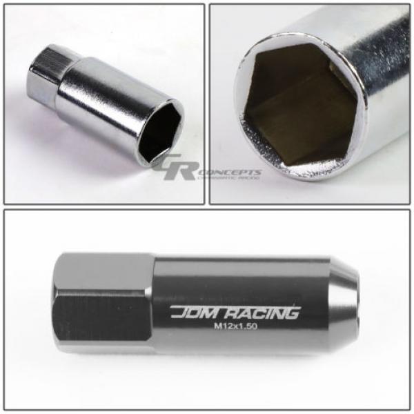 FOR CORVETTE/MALIBU/lMPALA 20X EXTEND ACORN TUNER WHEEL LUG NUTS+LOCK+KEY SILVER #5 image