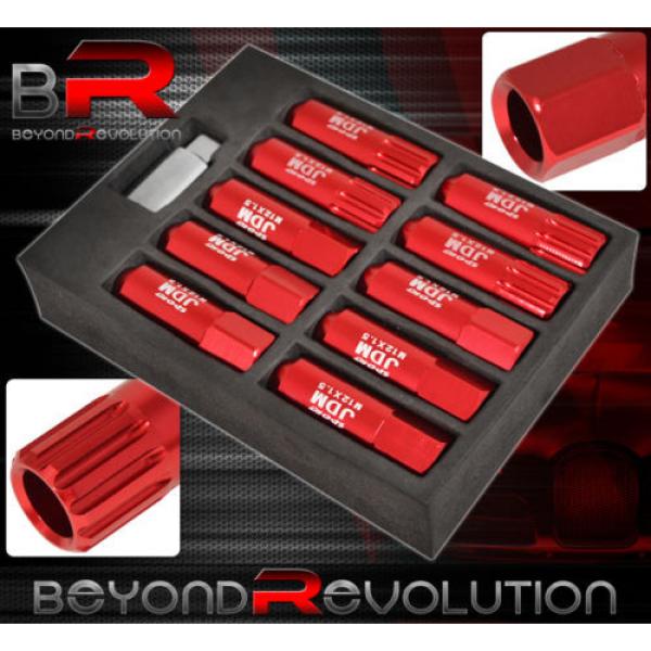 UNIVERSAL 12x1.5 LOCKING KEY LUG NUTS THREAD PITCH DRAG PERFORMANCE RIMS SET RED #2 image