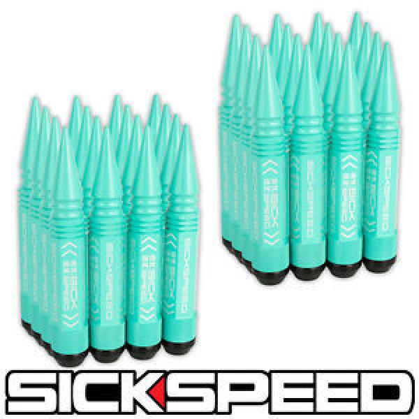 SICKSPEED 32 PC MINT GREEN 5 1/2&#034; SPIKED STEEL EXTENDED LOCKING LUG NUTS 14X2 #1 image