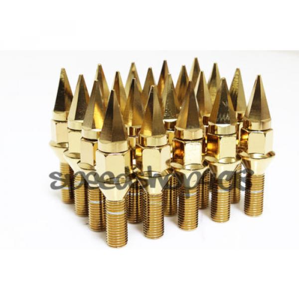 Z RACING 28mm Gold SPIKE LUG BOLTS 12X1.5MM FOR BMW Z3 Z4 Z8 Cone Seat #1 image