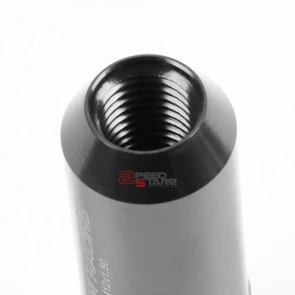 SILVER 60MM ALUMINUM WHEEL RIM LOCK ACORN TUNER LUG NUT+KEY IS250/GS460/RX350 #4 image