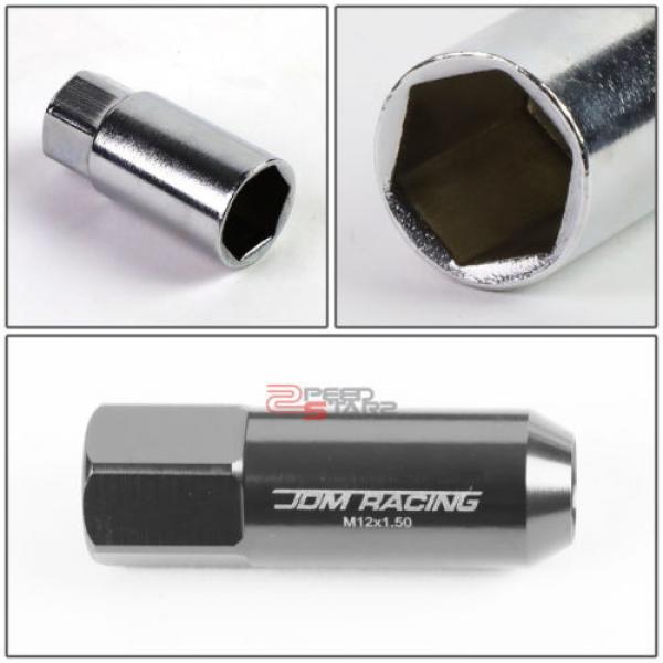 SILVER 60MM ALUMINUM WHEEL RIM LOCK ACORN TUNER LUG NUT+KEY IS250/GS460/RX350 #5 image