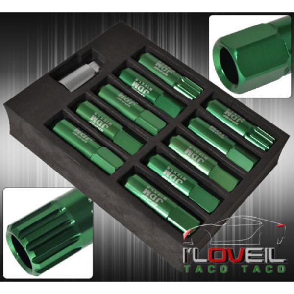 FOR HYUNDAI M12x1.5MM LOCKING LUG NUTS TRACK EXTENDED OPEN 20 PIECES UNIT GREEN #2 image