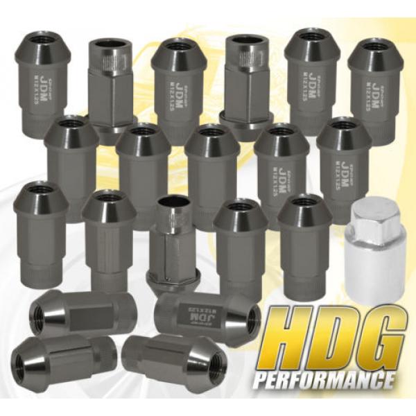 UNIVERSAL M12x1.25 LOCKING LUG NUTS THREAD PITCH DRAG PERFORMANCE RIM SET GRAY #1 image