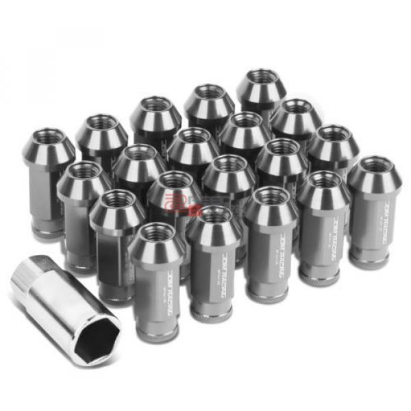 SILVER 50MM ALUMINUM WHEEL RIM LOCK ACORN TUNER LUG NUT+KEY IS250/GS460/RX350 #1 image