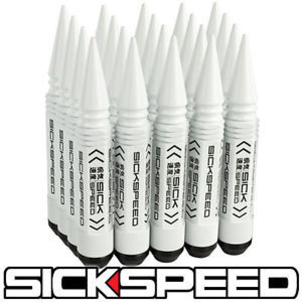 SICKSPEED 20 PC WHITE 5 1/2&#034; LONG SPIKED STEEL LOCKING LUG NUTS 12X1.5 L17 #1 image