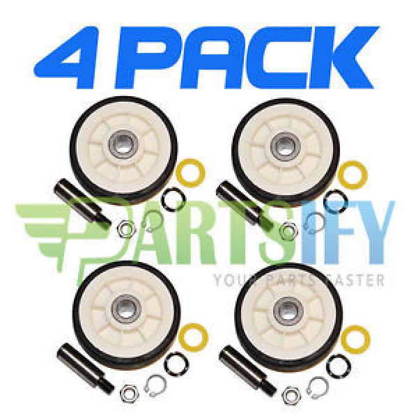 4 PACK - NEW 12001541 DRYER SUPPORT ROLLER WHEEL KIT FOR MAYTAG AMANA WHIRLPOOL #1 image