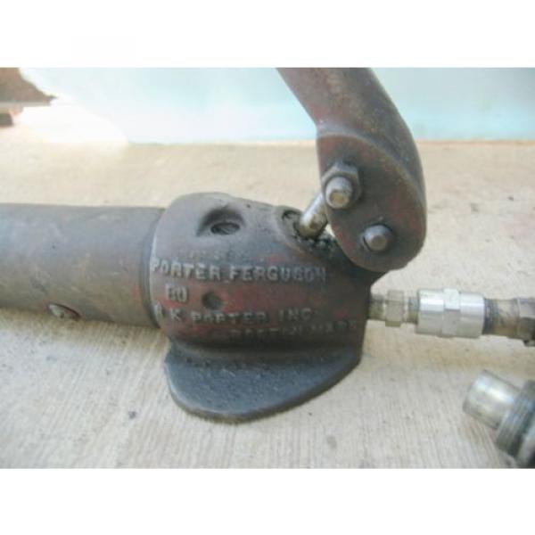 Vintage PORTER FERGUSON Hydraulic Hand w/6&#039; HiPres. hose + quickconnect Pump #4 image