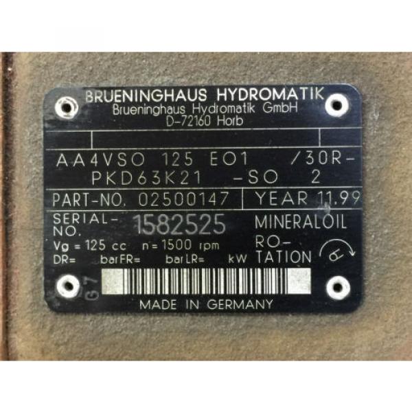 Brueninghaus Hydromatic BoschRexroth AA4VSO125E01/30R OpenLoop Piston  Pump #3 image