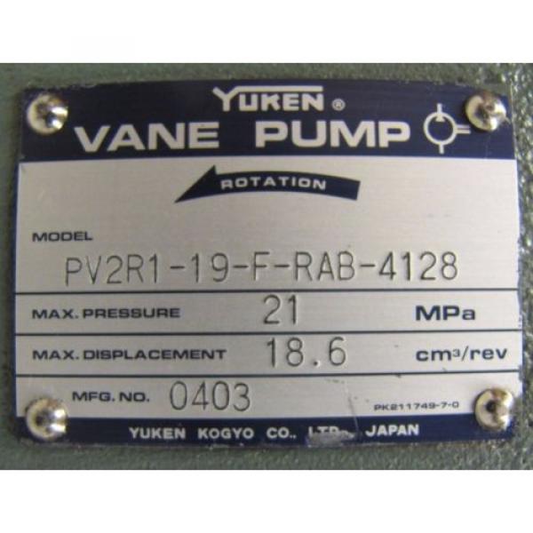 YUKEN PV2R119FRAB4128 21 MPa 18.6 CM³/REV HYDRAULIC VANE  Pump #2 image