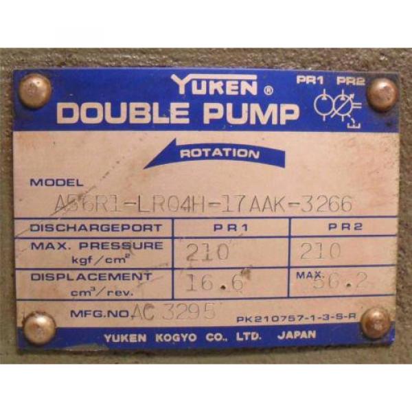 Yuken Double  A56R1LR04H17AAK3266 #322 Pump #5 image