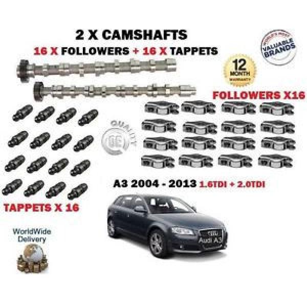 FOR AUDI A3 1.6 2.0 TDI 2003-&gt; 2X CAMSHAFT CAM SET + 16 x FOLLOWER + 16x TAPPETS #1 image