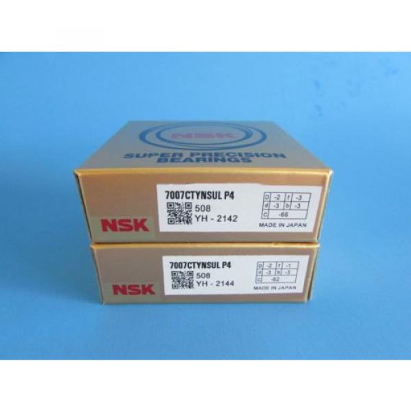 NSK7007CTYNSUL P4 ABEC-7 Super Precision Angular Contact Bearing Matched Pair #1 image