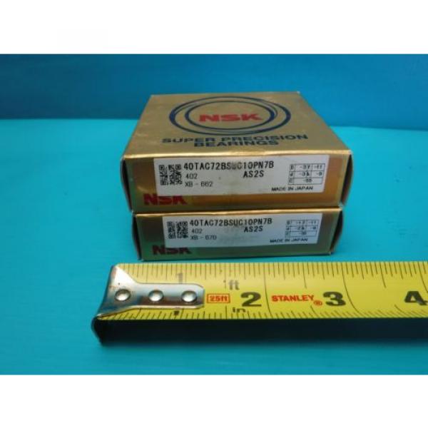 NEW 2 NSK 40TAC72BSUC10PN7B AS2S SUPER PRECISION BEARINGS #1 image