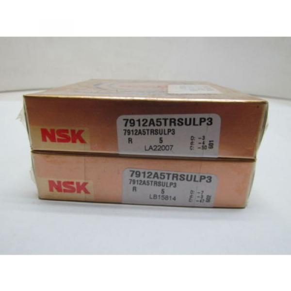 NSK 7912A5TRSULP3 7912A5TR DUL P3 Super Precision Bearings Set of 2 #1 image