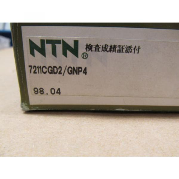 1 NIB NTN 7211CGD2/GNP4 ANGULAR CONTACT BALL BEARING, SUPER PRECISION - SET OF 2 #2 image