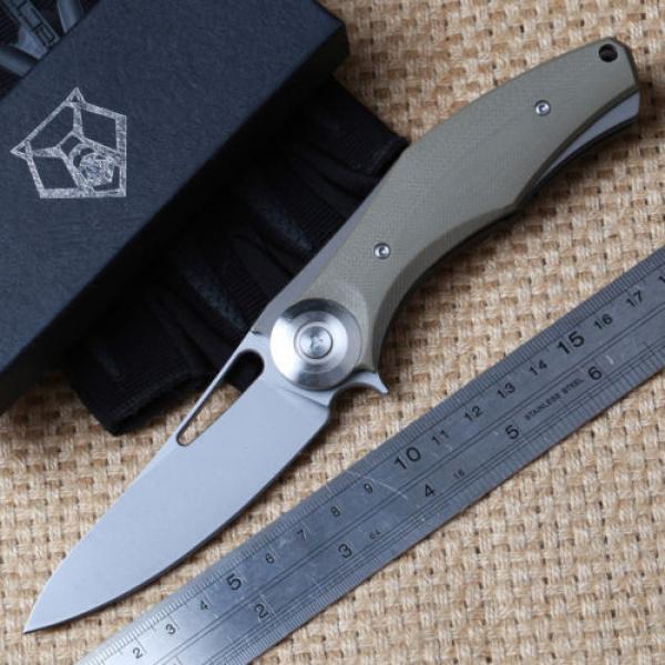 High Quality Knife Desert G10 Handle D2 Plain Edge Outdoor Flipper Bearing Hunt #1 image