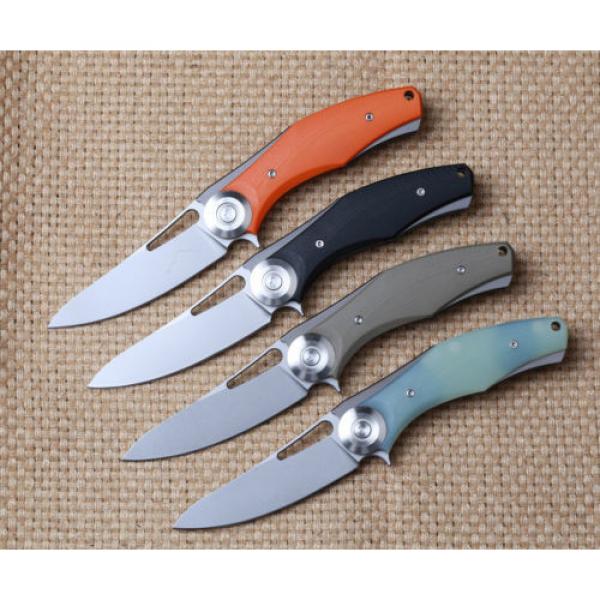 High Quality Knife Desert G10 Handle D2 Plain Edge Outdoor Flipper Bearing Hunt #4 image