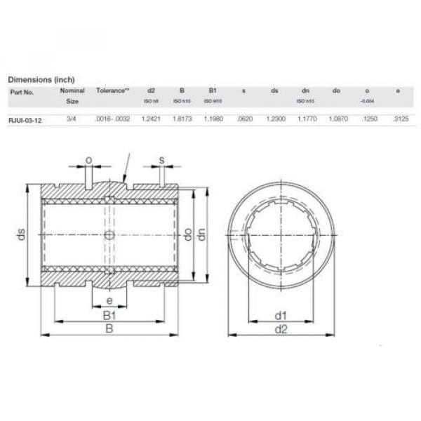 Igus RJUI-03-12 DryLin R Standard Clearance Self-Aligning Linear Plain Bearing, #3 image