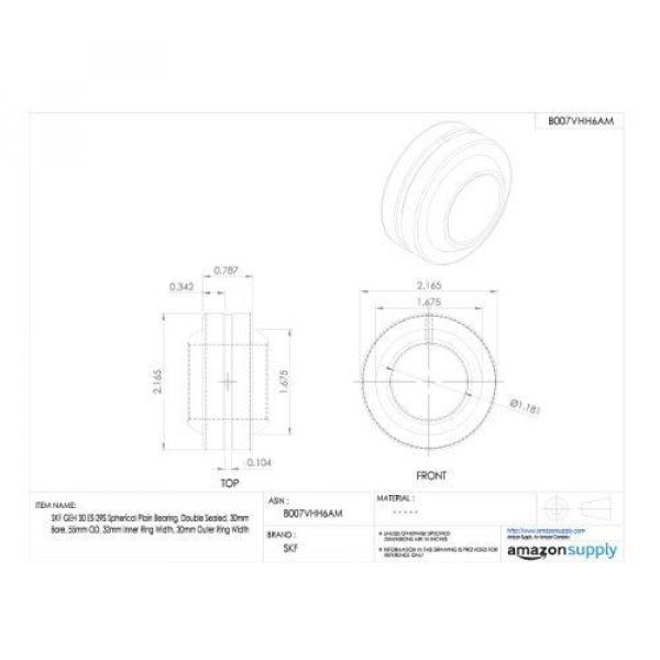 SKF GEH 30 ES-2RS Spherical Plain Bearing, Double Sealed, 30mm Bore, 55mm OD, #2 image