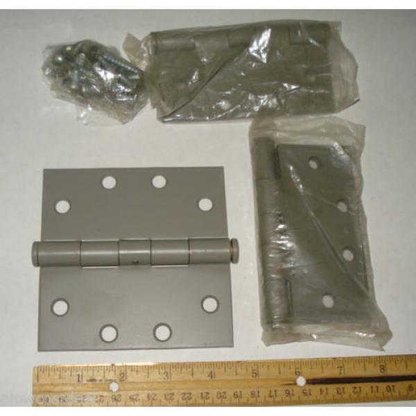 3x HEAVY DUTY PLAIN BEARING DOOR HINGE 4-1/2 x 4-1/2 PRIMER PAINTED STEEL SQUARE #1 image