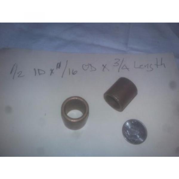 Lot of 2 Oilite Bronze Bushing 1/2 ID x 11/16 OD x 3/4 Length Plain Sleeve #1 image