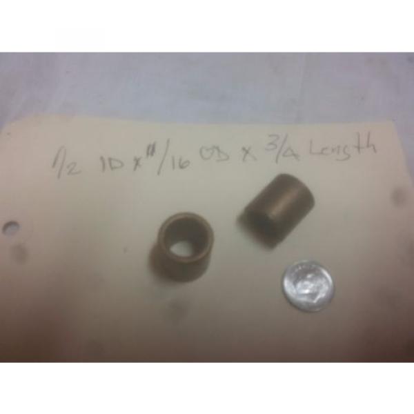 Lot of 2 Oilite Bronze Bushing 1/2 ID x 11/16 OD x 3/4 Length Plain Sleeve #2 image