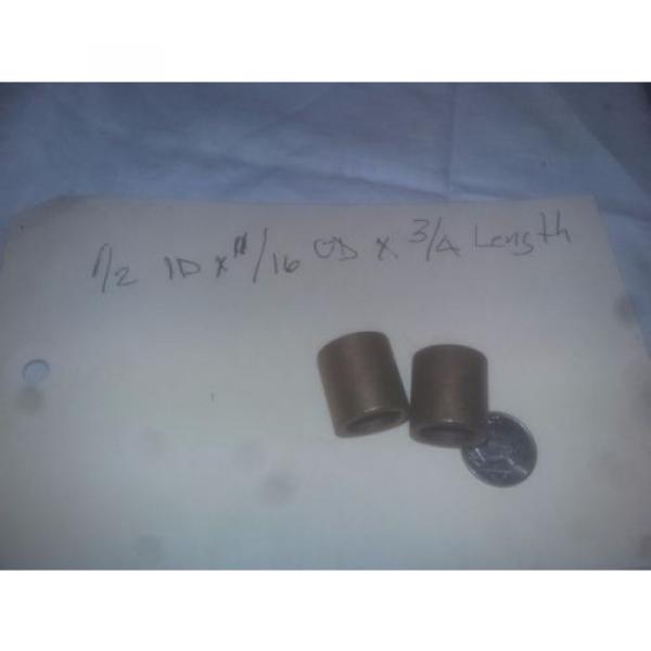 Lot of 2 Oilite Bronze Bushing 1/2 ID x 11/16 OD x 3/4 Length Plain Sleeve #3 image