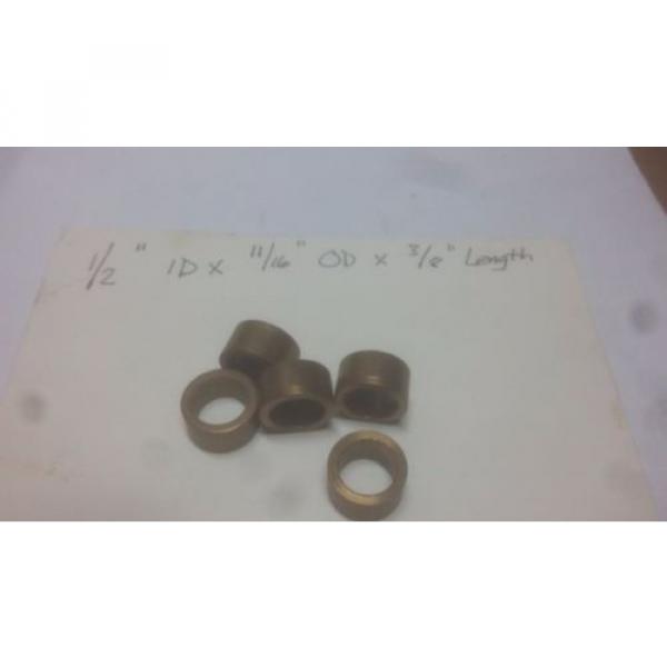 Lot of 5 Oilite Bronze Bushing 1/2 ID x 11/16 OD x 3/8 Length Plain Sleeve #1 image