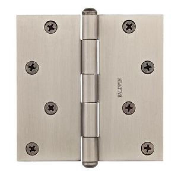 Baldwin BR7028 4&#034; x 4&#034; Solid Brass Square Corner Plain Bearing Mortise Hinge - S #1 image