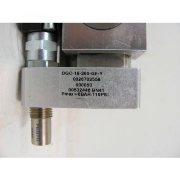 FESTO DGC-18-260-GF-Y LINEAR DRIVE W/ PLAIN BEARING GUIDE 18MM PISTON 260MM TRAV #2 image