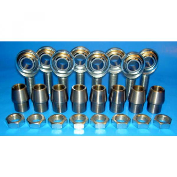 1/2&#034;-20 Thread  x 1/2&#034; Bore 4-Link Rod End Kit, Heim Joints  (Bung 1-1/8 x .120) #1 image