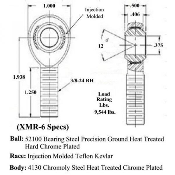 CHROMOLY 4 LINK 3/8 x 3/8-24 ROD END KIT WITH BUNGS .058 HEIM JOINTS #2 image