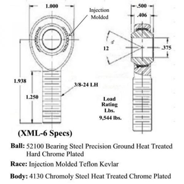 CHROMOLY 4 LINK 3/8 x 3/8-24 ROD END KIT WITH BUNGS .058 HEIM JOINTS #3 image